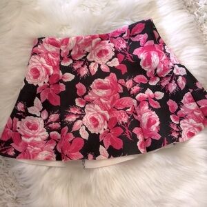 Forever 21 black and pink floral skirt